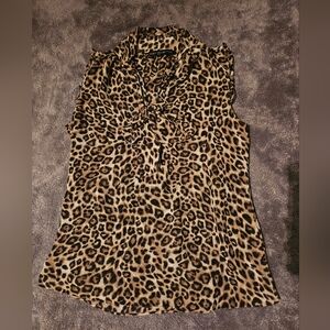 White House Black Market Animal Print Top